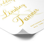 Welkomstbruiloft met legant Gold Script Poster (Hoek)