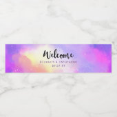 Welkomstbruiloft voor Cool Surreal Waterverf Desig Waterfles Etiket (Enkel label)