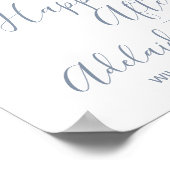 Welkomstbruiloft voor usty Blue Florals Poster (Hoek)