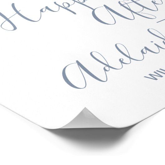 Welkomstbruiloft voor usty Blue Florals Poster (Hoek)