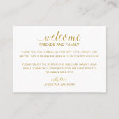 Welkomstcadeau voor gouden bruiloft plaatskaartje (Voorkant)