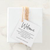 Welkomstcadeau voor handschriftenbruiloft bedankjes labels (In situ)