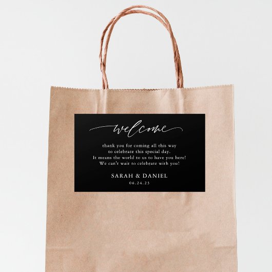 Welkomstcadeau voor het zwarte huwelijk van Elegan Rechthoekige Sticker