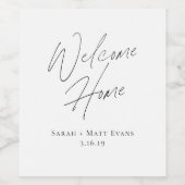 Welkomstcadeau voor thuisredacteur bij sluiting wijn etiket (Enkel label)