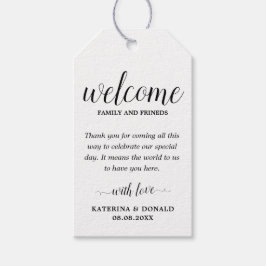 Welkomstcadeaus voor bruiloft cadeaulabel