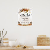 Welkomstceremonie herfst bruiloft Eucalyptus Po Poster (Keuken)