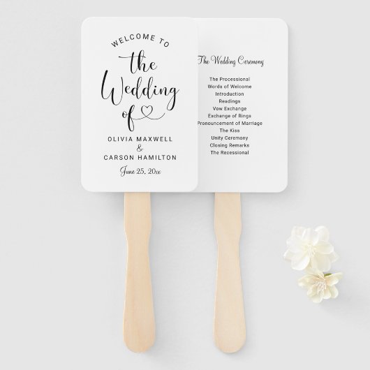 Welkomstceremonie van het hedendaagse Black Heart  Handwaaier (Voorkant en achterkant)