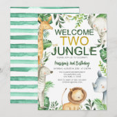 Welkomstdag twee Oerwouden Safari Animals Kaart (Voorkant / Achterkant)