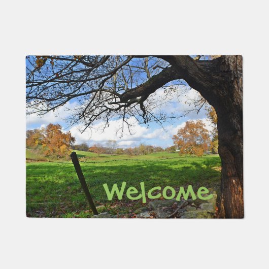 Welkomstdeur op het platteland deurmat (Voorkant)