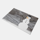 welkomstdeur rustige kerstsneeuwman deurmat (Schuin)