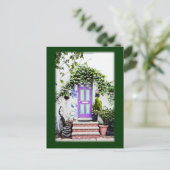 Welkomstdeuren in Paars Briefkaart (Staand voorkant)