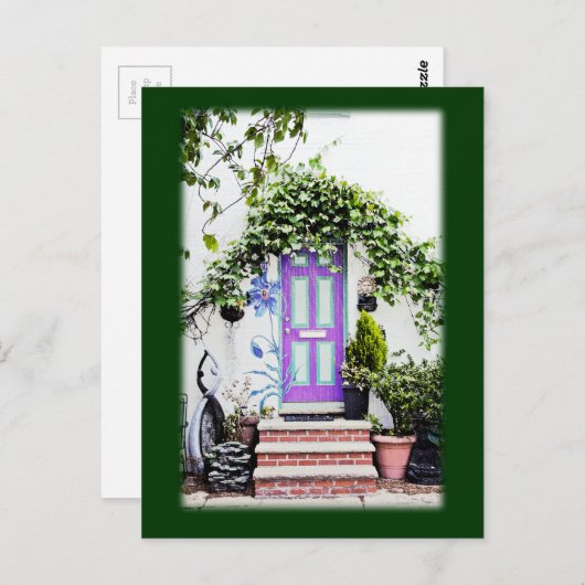 Welkomstdeuren in Paars Briefkaart (Voorkant / Achterkant)