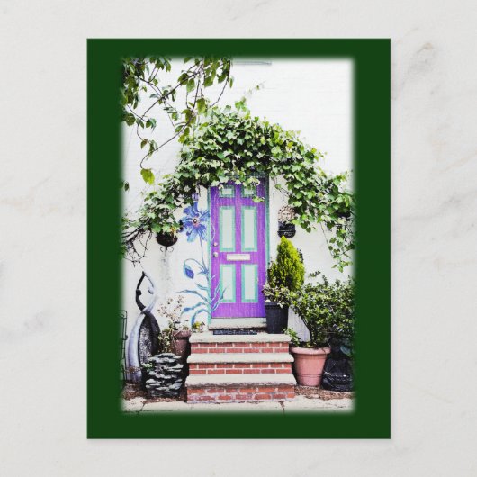 Welkomstdeuren in Paars Briefkaart (Voorkant)