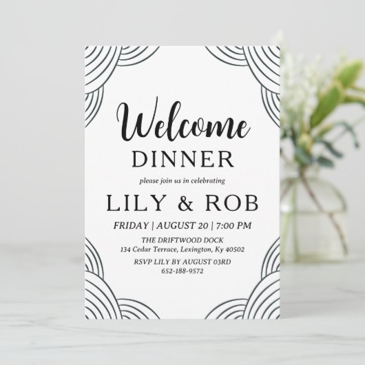 welkomstdiner kaart (Staand voorkant)