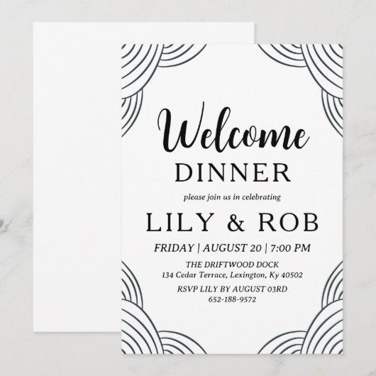 welkomstdiner kaart (Voorkant / Achterkant)