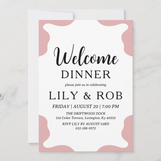 welkomstdiner kaart (Voorkant)