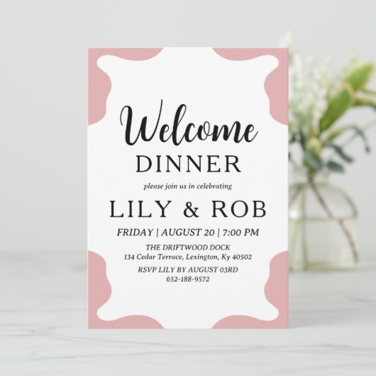 welkomstdiner kaart (Staand voorkant)