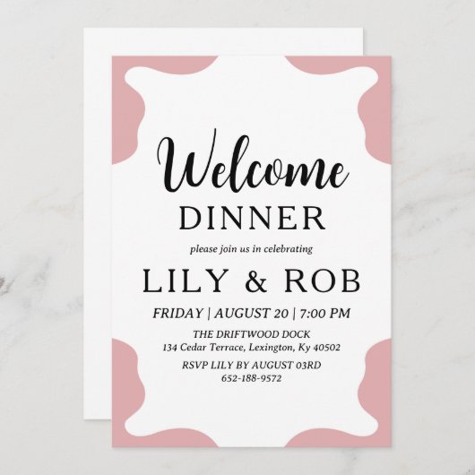 welkomstdiner kaart (Voorkant / Achterkant)