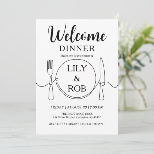 welkomstdiner kaart (Staand voorkant)