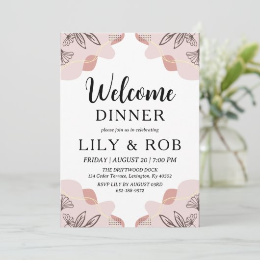 welkomstdiner kaart (Staand voorkant)