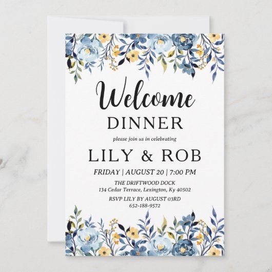 welkomstdiner kaart (Voorkant)