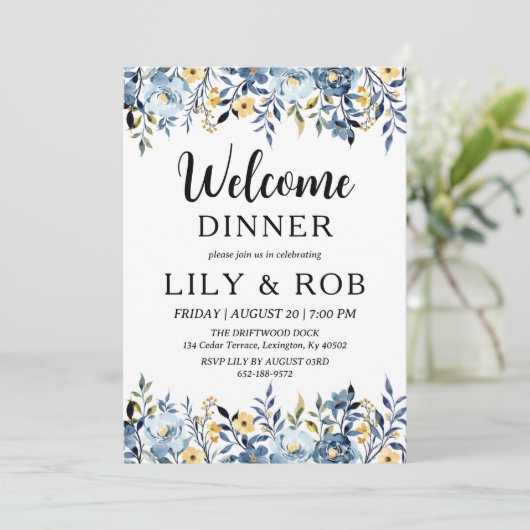 welkomstdiner kaart (Staand voorkant)