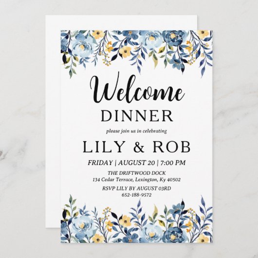 welkomstdiner kaart (Voorkant / Achterkant)