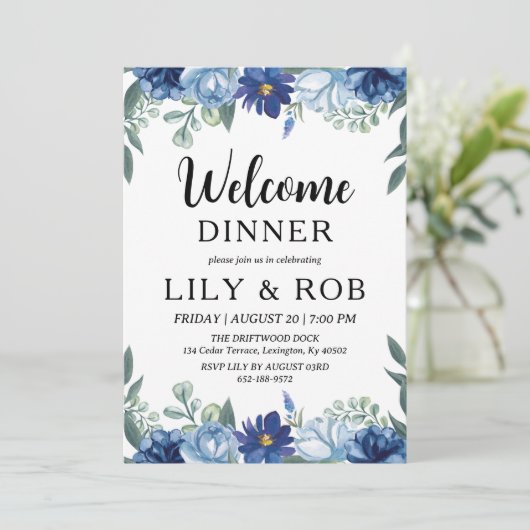 welkomstdiner kaart (Staand voorkant)