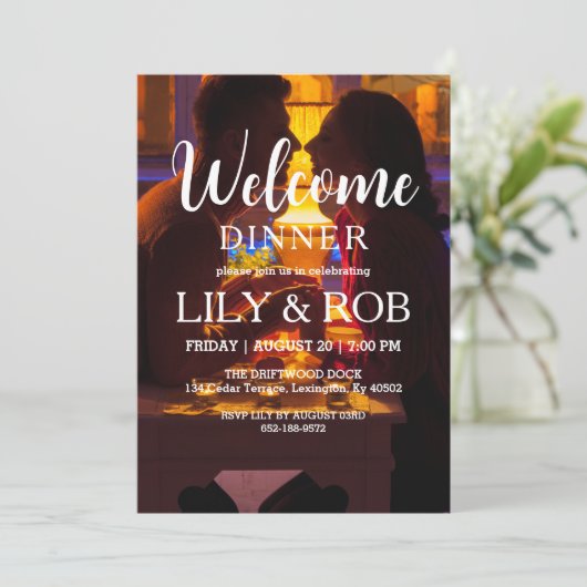 welkomstdiner kaart (Staand voorkant)