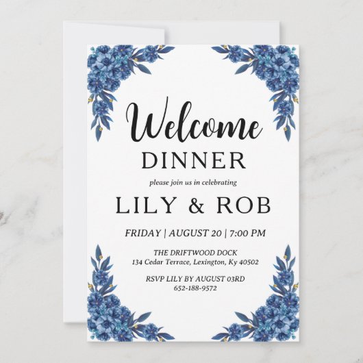 welkomstdiner kaart (Voorkant)