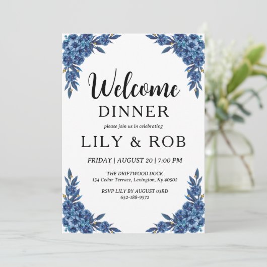 welkomstdiner kaart (Staand voorkant)