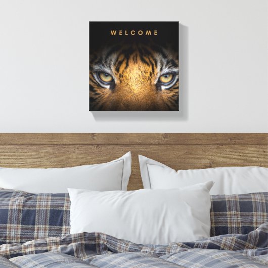 Welkomstdoek van het tijgergezicht canvas afdruk (Insitu (Slaapkamer))