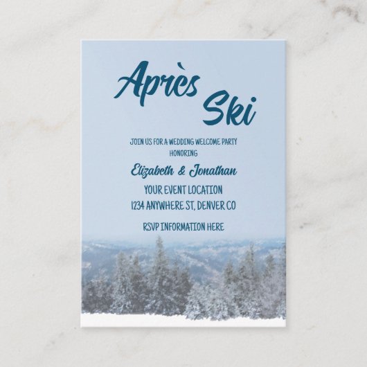 Welkomstfeest in het bos van Snowy Mountain pre-We Informatiekaartje (Voorkant)