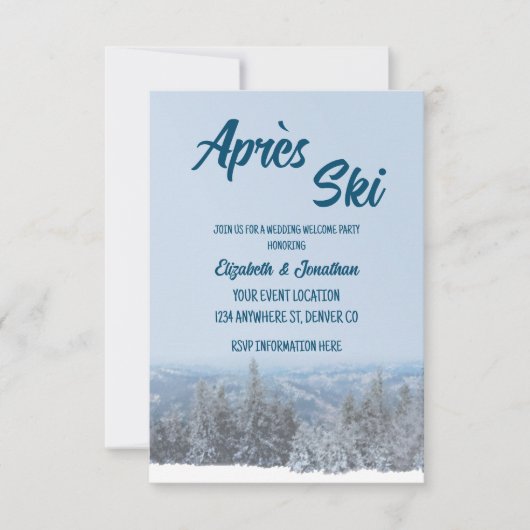 Welkomstfeest in het bos van Snowy Mountain pre-We Kaart (Voorkant)