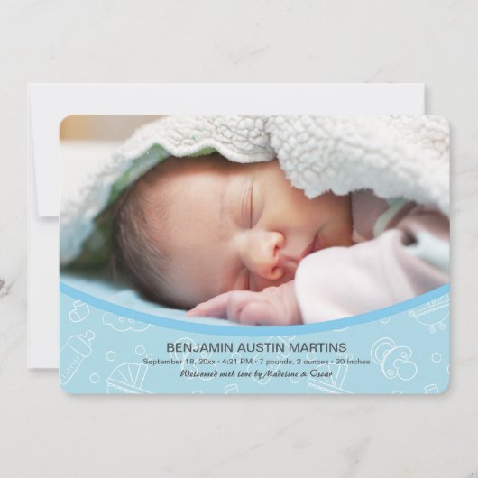 Welkomstfoto geboorteaankondiging aankondiging (Voorkant)