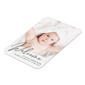 Welkomstfoto-script geboorteaankondiging magneet (Linkerzijde)