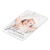 Welkomstfoto-script geboorteaankondiging magneet (Linkerzijde)