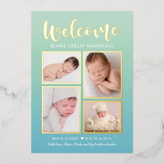 Welkomstgalerij Folie Baby Aankondiging geboorte (Voorkant)