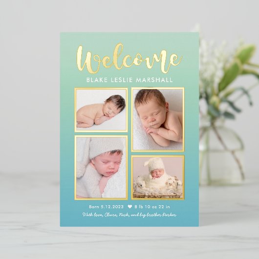 Welkomstgalerij Folie Baby Aankondiging geboorte (Staand Voorkant)