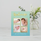 Welkomstgalerij Folie Geboorteaankondiging Briefka Folie Feestdagen Briefkaart (Staand Voorkant)