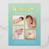 Welkomstgalerij Folie Geboorteaankondiging Briefka Folie Feestdagen Briefkaart (Voorkant)