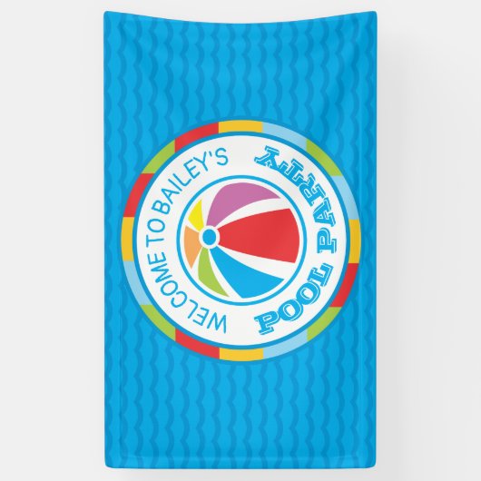 Welkomstgebanner Pool Party Summer Party Spandoek (Verticaal)