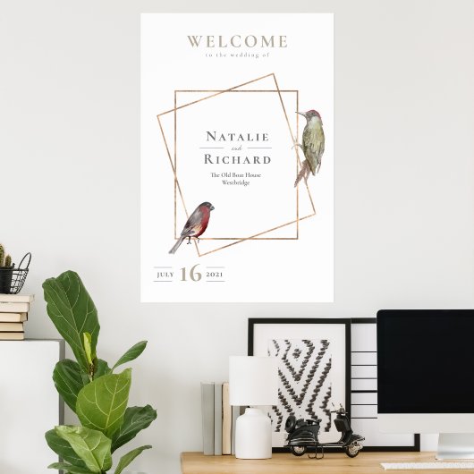 Welkomstgebarentaal op het zomerhuwelijk poster (Thuiskantoor)