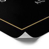 Welkomstgebarentaal voor elegant script, zwart poster (Hoek)