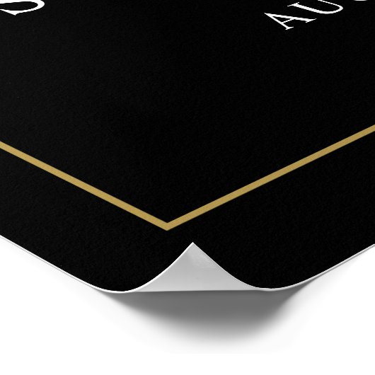 Welkomstgebarentaal voor elegant script, zwart poster (Hoek)