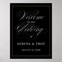 Welkomstgebarentaal voor elegant script, zwart