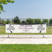 Welkomstgezinshereniging Modern Paarse Boom Spandoek (Insitu)