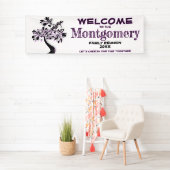 Welkomstgezinshereniging Modern Trendy Paarse boom Spandoek (Insitu)