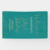 Welkomstgoud en Blauwgroen 2 van de 50e en Fabulou Spandoek (Horizontaal)