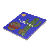 Welkomstgroet woestijn - Humor van Southwest Snake Tegeltje (Zijkant)